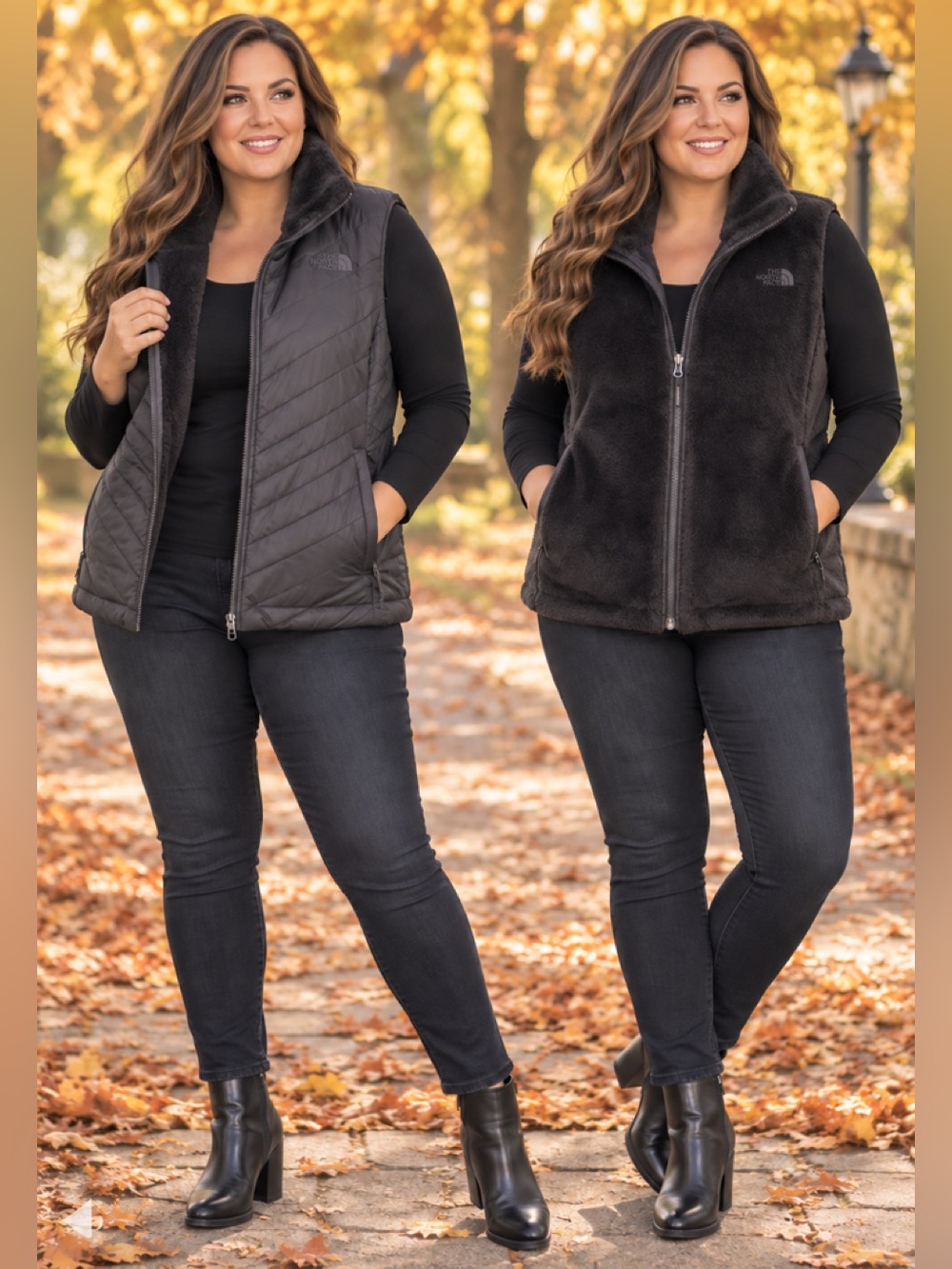 The North Face Women’s XL Reversible Charcoal/Black Vest
